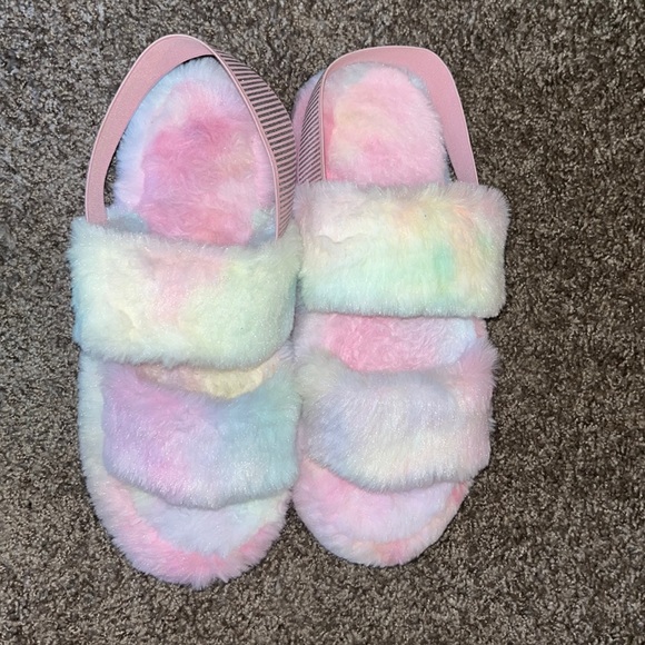 Multi colored faux fur slide - Picture 1 of 5